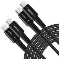 Urban USB C do USB C kabel 6,6ft 100W, USB 2. TIP C TRACK GORIVA Brzi naboj za Oppo Reno 4G, iPad Pro,