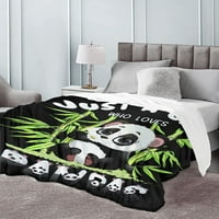Panda pokrivača-smiješna mekana lagana hrana flanel pokriva za kauč na razvlačenje kampiranje poliestera