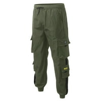 Baccoc Cargo Hlače za muškarce muške hlače Muške labave plus povremene pantalone velike i visoke muške trend svestrane hlače zelene boje