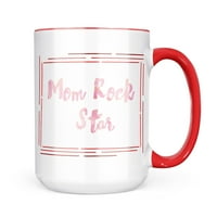 Božić Cookie Tin Mom Rock Star Majčin dan ružičasti akvarel krig poklon za ljubitelje čaja za kavu