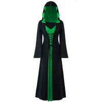Plus veličina Halloween s kapuljačom sa kapuljačom za žene za žene Vintage Retro Gotic Čipka za haljine