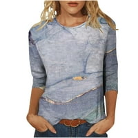 Giligiliso ponude ženske modne tiskane labave majice Srednji rukav za bluzu u okruglom vratu
