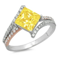 2.49ct princeza rez žuta simulirana dijamant 18k ton zlatna godišnjica Angažovane prstene veličine 10.5