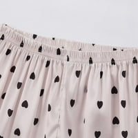 Ljetna dječja djevojka čista boja imitiraju svilene pidžame skraćene bluze s kratkim rukavima dugačke