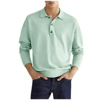 Muška modna košulja s dugim rukavima Henley majica dolje Golf bluza lagana osnovna reverska poslovna
