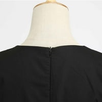 Ljetne haljine Trendi kratki kratki rukav labav haljina od punog scoop vrata crne s