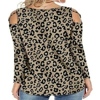 Niveer dame Leopard tiskane posade za vrat pulover za žene vrećice za vezanje Dye Fall Dugi rukav labav