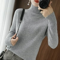 Žene New Turtleneck Jesen i zima Novo zadebljano korejske solidne boje labavi pleteni džemper dugih