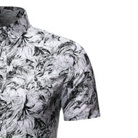 Yunmic košulje za čišćenje ljeta Muški casual kratkih rukava Tisak kardigana za oblikovanje navratnika