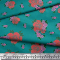 Soimoi Green Modal Satin tkanina odlazi i ruža cvjetna dekorska tkanina Široka