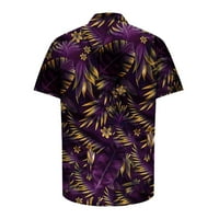Auroural muns tiskane majice muškarci modni casual gumbi Hawaii ispis bluza s kratkim rukavima