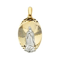Welingsele 14K Dva tona bijelog i žutog zlata Guadalupe Medal Privjesak