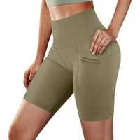 Ženske kratke hlače visokog struka pamučne joge kratke hlače Yoga suktne kratke hlače Žene džepove za