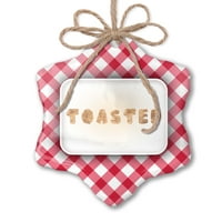 Božićni ukrasi tostirani francuski tost hljeb crveni plaid neonblond