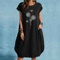 Ženska haljina Ležerne prilike sažedna haljina s kratkim rukavima Žene Ljetne okrugle vratne haljine