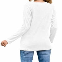 Proljetna ženska dugih rukava jesenska majica Žene okrugli vrat gumb gumb