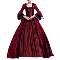 Haljine za ženska viktorija kostim čipka Vintage srednjovjekovna maxi haljina princeza duga haljina