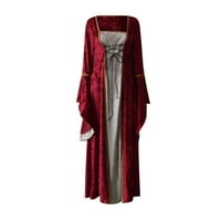 CLLIOS WOMENS Srednjovjekovne nošnje Plus size retro renesansne haljine Gotičke irske kostime flare