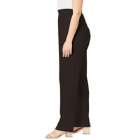 Ležerne hlače za žene džepovi elastični struk ravno čvrste hlače hlače veličine m
