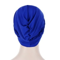 HATS žene India Hat Musolid jedan rep hemorasta grabljiva šal turban topli omotač plavi