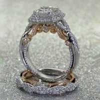 HonRane prstenje prstene kvadratne najmoprincijske dame pjenušava elektroplata princeze za vjenčanje