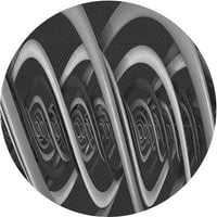 Ahgly Company Machine Persible Okrugli kružni tranzicijski ugljen Crni prostirke, 8 'Round