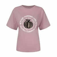 Žene smiješna majica za zahvalnosti Jesen gnomi vrhovi Lover Majica Casual Dayngiving Pulover kratki rukav majica ružičaste s