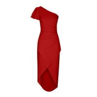 Absuyy padajuće haljine za žene bronziranje dugih rukava zima V izrez haljine haljine crvene veličine