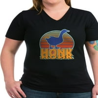 Cafepress - Honk The Goose Classic V rect majica - Ženska majica V-izrez tamne majice