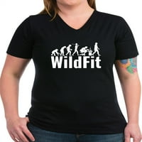 Cafepress - Wildfit E.LOGO White majica - Ženska majica V-izrez tamne