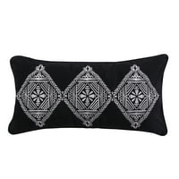Levte Home - Carlisle - Dekorativni jastuk - vezeni medaljoni - crno-bijeli