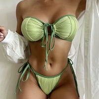 Finelylove Womens Bikini kupaći kostimi lagano obloženi žičarski grudnjak u obliku bikini zelenih s