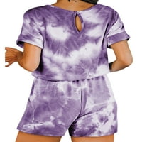 Paille žene elastična struka vrećastog salona labava moto spavanje pidžama s visokim stručnim ljetnim