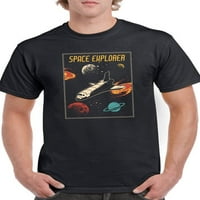 Svemirski istraživač. Majica Spaceship MUN -SMartprints Dizajn, muški 5x-veliki