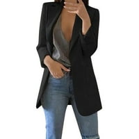 Huaai Blazers za žene Business Casual Women Solid Otvoreno Prednji džepovi Cardigan Formalno odijelo