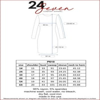 24Seven Comfort Odjeća klasična mini haljina s dugim rukavima plus veličine, P011610, izrađena u SAD-u