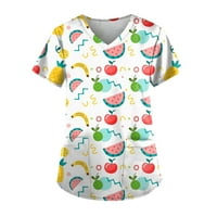 Ženske vrhove bluza Žene kratki rukav modni grafički otisci T-majice Crew vrat ljetni tunik Tee Green