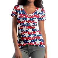 Košulja 4. srpnja Tee majice Žene Ljetne vrhove Thirts Majice za žene V izrez Majice kratkih rukava