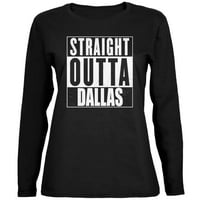 Ravno izlazi Dallas Crna ženska majica s dugim rukavima - mala