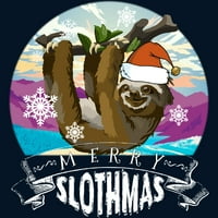 Merry Slothmas - smiješna božićna pidžama za ljubitelje lenova MENS MOORY BLUE grafički tenk Top - Dizajn