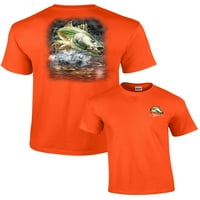 Ribolov majica s kratkim rukavima skakajući prugasti bas-narandžasti-6xl