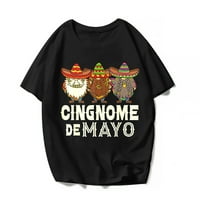 Žene Muškarci Gnome Cinco de Majica Majica Meksičke Casual Slatke grafičke košulje Kratki rukav Poklon