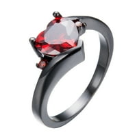 Pgeraug pokloni za žene vole ljubav srca u obliku srca šareni cirkon nakit podesivi prsten crveni