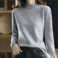 GUBOTARE Womens Dukseri prevelizirani džemperi za žene V izrez dugih rukava Ležerne u trendovskim zimskim