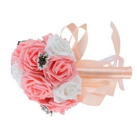 Bridalni buket, umjetni buket sef sa visokim performansama za mladenke za vjenčanicu narančaste ružičaste,