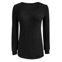 Entyinea ženska jesenska majica s dugim rukavima V-izrez majica crna m