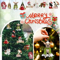 Dvostrani božićni mačji i pas elefantni ukrasi akrilni obrtni pokloni Božićni privjesci za zabave