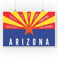 Državna zastava Arizone sa gradovima