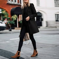 Entyinea ženski blistavi za posao Ležerne prilike dvostruke lapele Blazer jakne Black XL