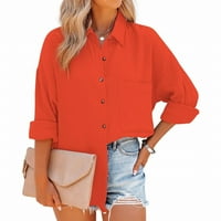 Ketyyh-Chn ženske majice rukave s rukavima s majicama Dressy casual labavi fit Thirts narandžaste, l